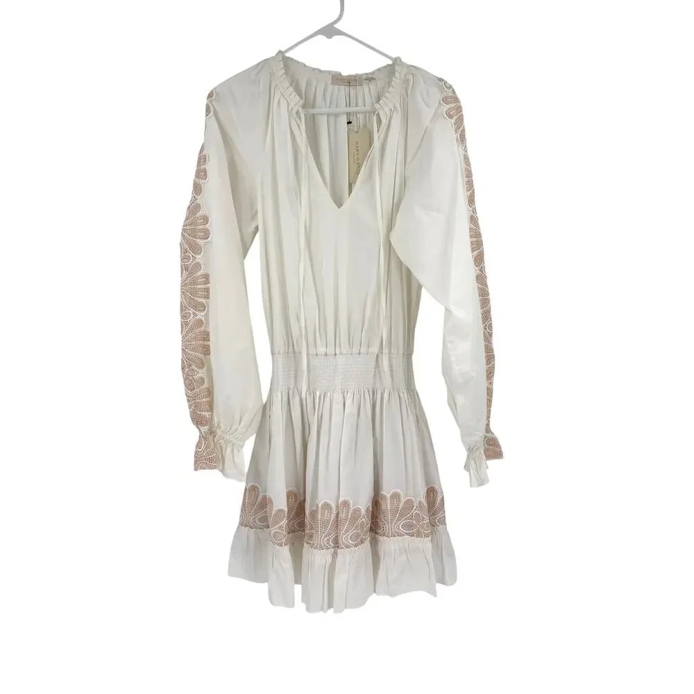 Ramy Brook NEW Dress Raina Cotton-Blend Poplin Mini Cream Size M $395 - Picture 6 of 9